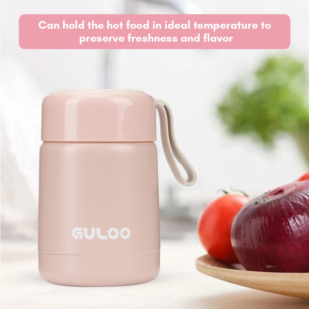 Xindoker 300ml Çocukluk Çağı Termos Kavanozu - 304 Paslanmaz Çelik - Isı Saklama Fonksiyonu - Gül Kurusu Rengi GÜMÜŞ