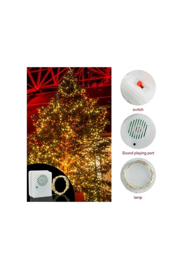 Kendin Yap Noel Ses Sensörü Ve Led Dizisi İle Noel Ağacı Dekoru, Sıcak Beyaz