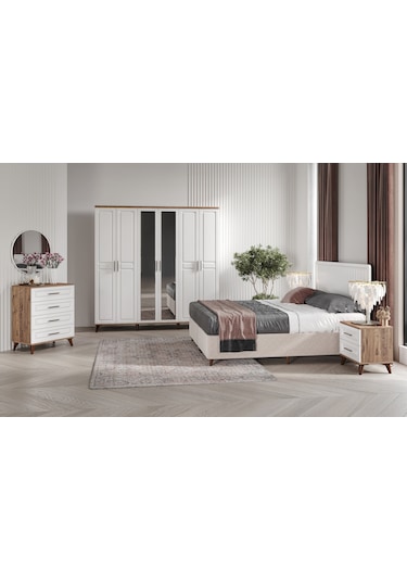 Sport 6 Komple Mdf Atlantik Çam-beyaz Yatak Odası