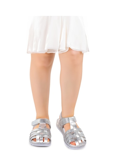 Kiko Kids Kız Çocuk Sandalet Arz 2348 Gümüş