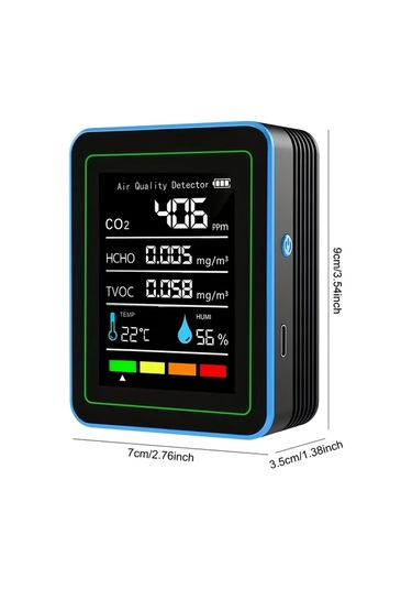 Boatshop1 Black 5 İn 1 Taşınabilir Hava Kalitesi Monitörü Gerçek Zamanlı Formaldehit Ve Co2 Dedektörü Sıcaklık Nem Verisi İle Ev Ofis Okul İçin Boatshop1 Black 5 İn 1 Taşınabilir Hava Kalitesi Monitörü Gerçek Zamanlı Formaldehit Ve Co2 Dedektörü Sıcaklık Nem Verisi İle Ev Ofis Okul İçin
