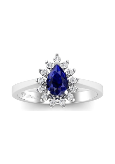0,50 Karat Pırlantalı Safir Yüzük (464657143)