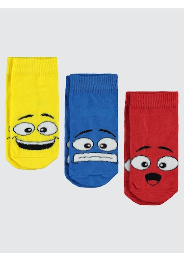 Civil Boys Erkek Çocuk 3'lü Patik Çorap 2-12 Yaş Sarı Sarı