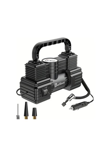 Xuweiwei Siyah 12v Dc Taşınabilir Otomatik Lastik Şişirme Pompası Dijital Basınç Göstergeli Araba Bisiklet Balon