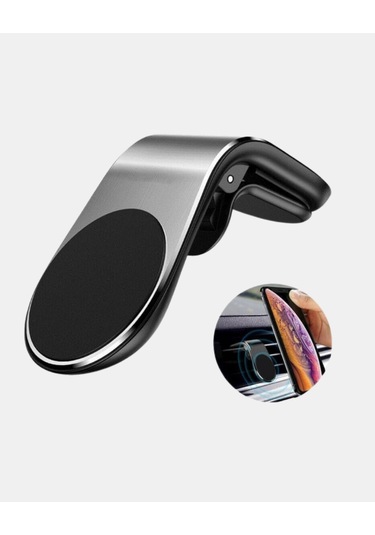 360 Dönebilen Manyetik Araç Telefon Tutucu Sarsıntısız Ve Şık Tasarımlı Siyah