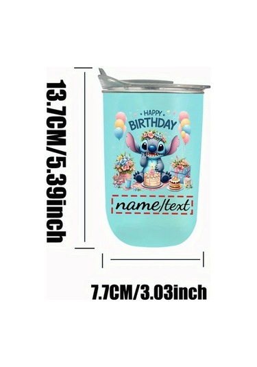 Honeybeeshop Pembe Stitch Kisisellestirilmis Termos Ozeli Isimli Baskili Hediyelik Pembe