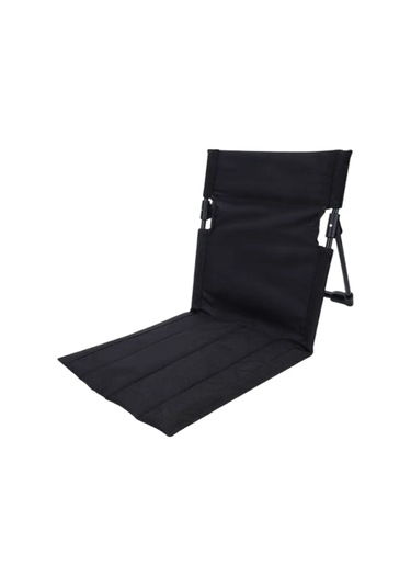 Taşınabilir Açık Katlanır Şezlong Bahçe Parkı Çim Tembel Sırtlı Siyah