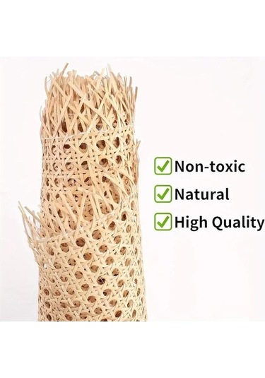 Novahub Kahve Rattan Ruloları, 40x100cm, Mobilya Dekorasyonu, Sandalye Kaplama, Dolap Kapı Dokuma, Dıy Tasarım Kahve
