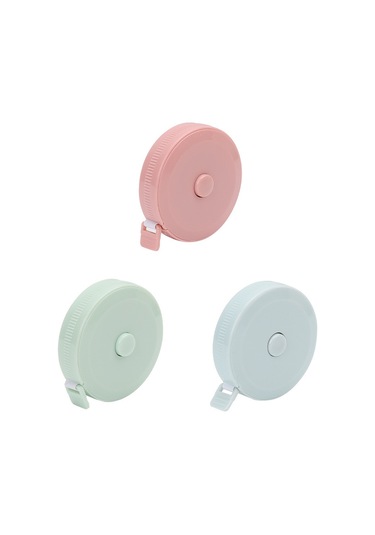 Gajeena 2 Metre Yumuşak Şerit Metre, Boy Ve Vücut Ölçümü İçin, Pembe, Yeşil, Mavi Macaron Tonlarında 3'lü Set