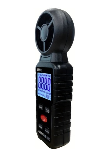 Boatshop1 Siyah El Tipi Dijital Anemometre Ruzgar Hizi Sicaklik Ve Seviye Olcer Pilsiz Black