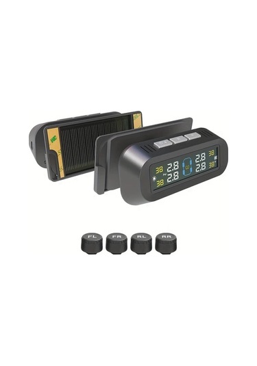Boatshop1 Model T13 Didi Sürümü Evrensel Lastik Basınç İzleme Sistemi Tpms Kablosuz Güneş Şarj Lcd Ekran 4 Sensör Otomobil Karavan Suv Mpv
