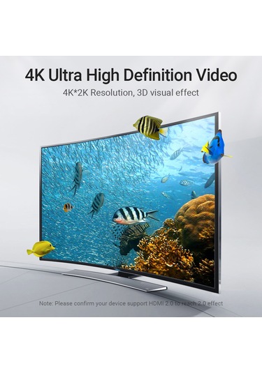 Springsun Vention Aarbg 90 Derece Hdmı 2.0 Dik Açı Kablosu 4k&3d Dijital Hd Kablo Tv Ps3/4 Ayırıcı Video Ses 1,5 M İçin Yedek