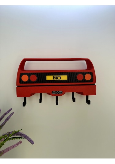 3d Baskı Anahtarlık Askısı F40 Model Kırmızı - Siyah