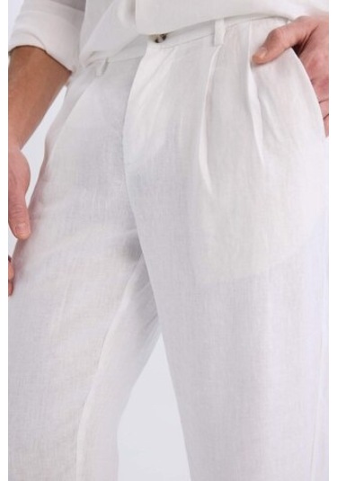 DeFacto %100 Keten Normal Kesim Crop Duble Paça Yazlık Beyaz Kumaş Pantolon C1826AX25SMWT32 DeFacto %100 Keten Normal Kesim Crop Duble Paça Yazlık Beyaz Kumaş Pantolon C1826AX25SMWT32