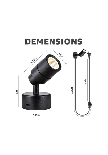 Szypzstore 2 Paket Led Spot Işık Iç Mekan, 3w Yukarı Işık Iç Mekan Zemin Spot Işığı, 3000k Uplight Iç Mekan Vurgulu Aydınlatma Abd Tak Cn35kt Beyaz