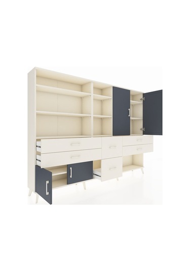 Arges Dolap 10 Raflı 6 Çekmeceli 4 Kapaklı 220x30x163 Aytaşı-antr Aytaşı-antrasit/aytaşı