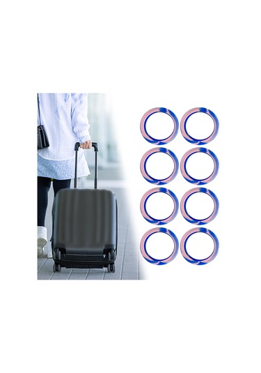 Homyl 8 Adet Bagaj Jant Kapakları Çizikleri Önler Mavi-pembe Mavi Pembe Mavi - Pembe