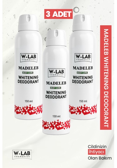 W-Lab Cosmetics Whitening Deodorant 3 x 150 ML