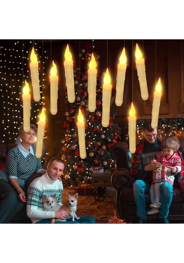 Hymark Titreyen Dekoratif Led Mum 12 Adet Alevsiz Konik Şekilli U