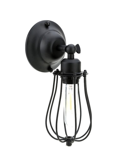 Vintage Tek Kafa Duvar Lambası, Aydınlatma Ve Dekorasyon, E27 Lamba Tabanı, Ayarlanabilir Kafa, Metal Malzeme, Ampul Dahil Değil Siyah Siyah