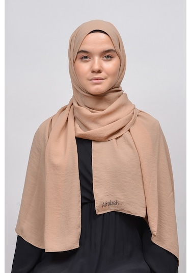 Altobeh Caz Krep Tesettür Kadın Şal - Koyu Bej