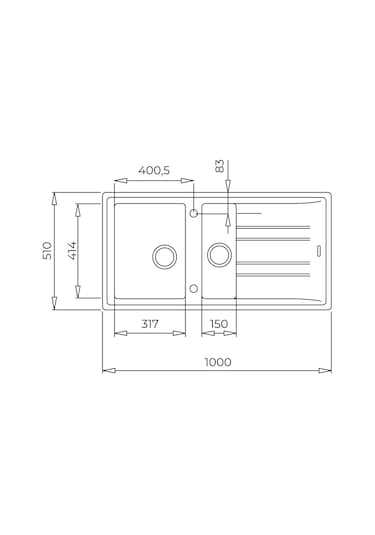 Teka Stone 60 B-Tg Bir Büyük Hazne Bir Küçük Hazne Ve Damlalıklı Tegranite Eviye - Metalik Siyah - 115360010