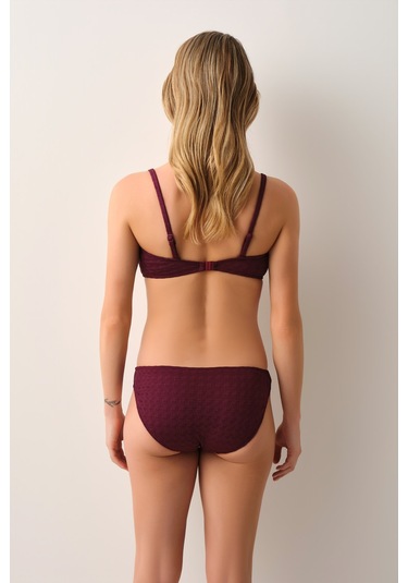 Suwen Noir W Aksesuar Detaylı Bikini Alt Sb2669012831283 Vişne