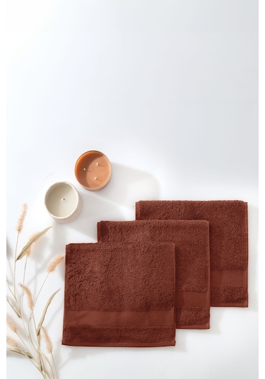 Yataş Essentials Misafir Havlusu Seti 3'lü Kiremit - 30 x 50 CM Kiremit