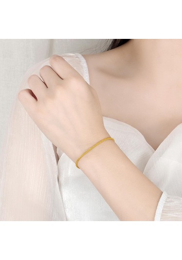 Altın Hafif Lüks Bebeğin Nefesi Çiçek Bileklik Basit Altın