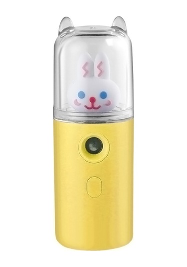 Yifomall Nano Buhar Yüz Nemlendirici, Usb Şarjlı El Tipi, Soğuk Buhar, 30ml Depo, Otomatik Kapatma, Yumuşak Cilt İçin, Sevimli Tavşan Desenli Sarı