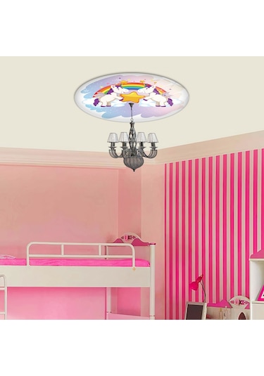 Cam Avize Göbeği | Unicorn | Çap50Cm Çok Renkli