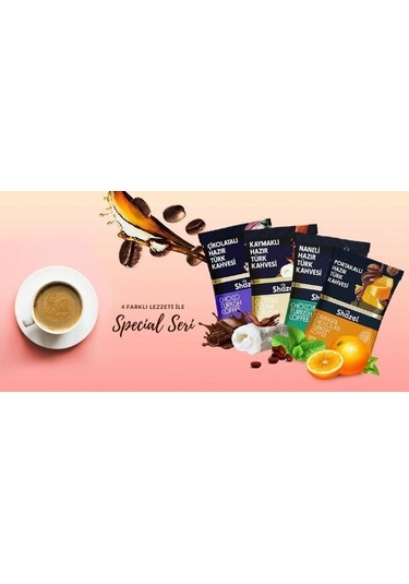Shazel Hazır Türk Kahvesi Seti 4'lü 100g 4 Adet Kaymaklı, Portaka
