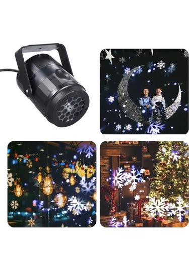 Pazly Renkli Kar Tanesi Led Projeksiyon Lambası: İç/dış Mekanlar İçin Parti/kutlama Dekorasyonu