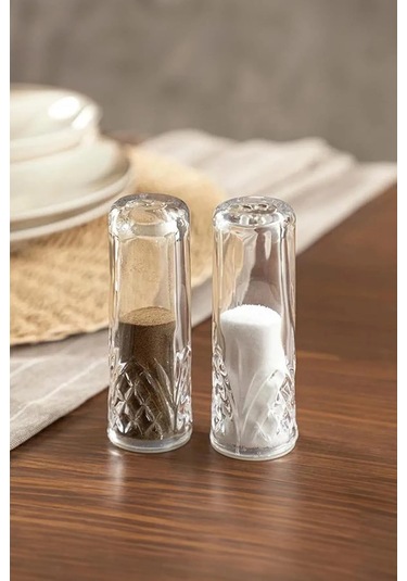 Periboia 2li Akrilik Tuzluk Biberlik Seti - Şeffaf Tuzluk Cam D Çok Renkli