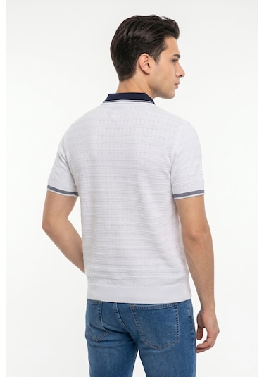 Baglan Erkek Spor Polo Yaka Triko Tişört Bgl-st05372 Beyaz