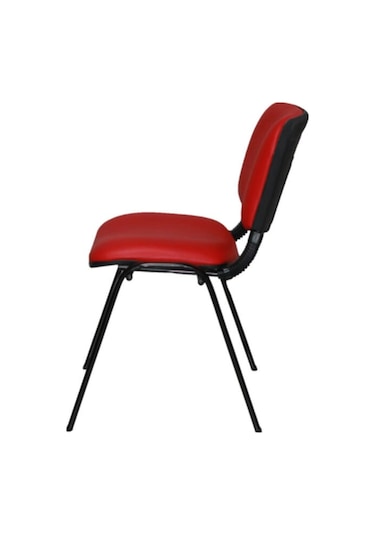 Ofiscombin Ofis Büro Bekleme Misafir Çalışma Konferans Koltuğu Form Sandalye Kirmizi Deri 00047499860