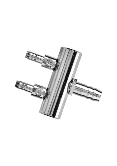 Qingmipy Akvaryum Ve Su Ürünleri İçin Paslanmaz Çelik Hava Akışı Ayarlayıcı - 8mm Giriş 4mm Çıkışlı 2 Lü Parçalı Hava Dağıtıcı Valfi