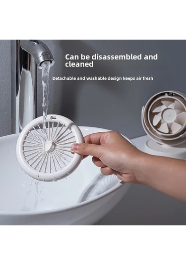 Motion003 Kompakt Usb Masa Fanı Siyah Sessiz Deliksiz Kurulum Pil Ofis Ve Ev İçin İdeal Mutfak Duvar Montajı