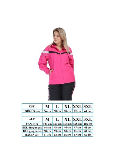 Fantasy Kadın Yarım Balıkçı Yaka Büyük Beden Eşofman Takım Edy958