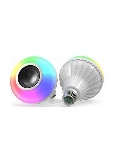 Hoparlör & Bluetooth Rgb Ampul Uzaktan Kumanadalı E27 Duy Beyaz I