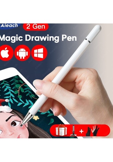 Dokunmatik Kalem Üniversal Active Stylus 2in1 Yazı-çizim Kalemi Tüm Cihazlara %100 Uyumlu Model