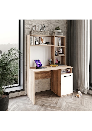 Ildır Çalışma Masası Flora Beyaz Tamamı Mdf