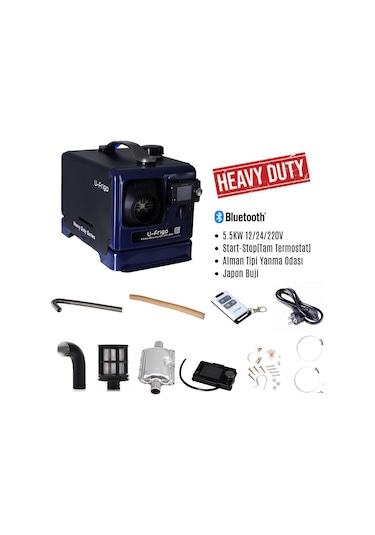 U-frigo 5.5 Kw Çanta Tipi Webasto Dizel Isıtıcı 12-24-220v Start-stop Bluetooth Heavy Duty Serisi