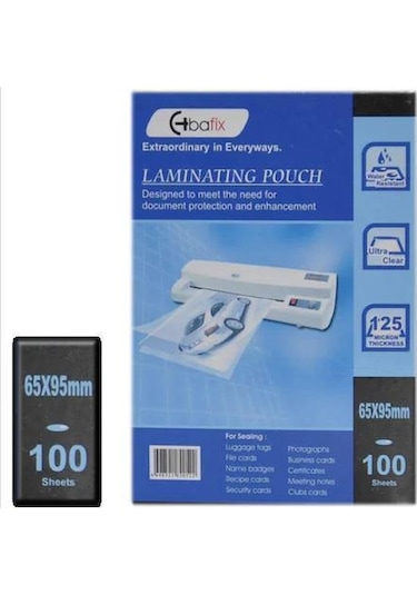 Bafix 100Lü Laminasyon Filmi 65X95 MM 125 Micron