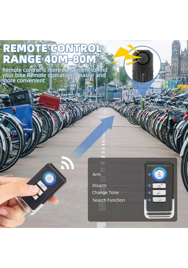 Ranyeek Su Alarmlı Bisiklet Hırsızlık Önleyici - Kablosuz, Su Geçirmez, Hareket Sensörlü