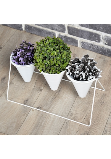 Fullreyon Vıpclass 3 Saksılı Metal Çiçek Standı - Saksılar Dahil - Vbb Diğer