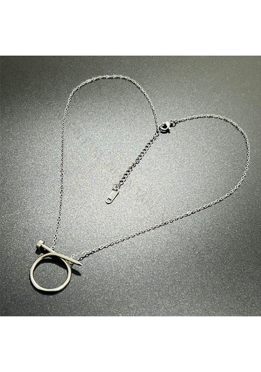 Xxx Çivi Figürlü, Paslanmaz Çelik Kolye 259, Gümüş Renk Gümüş