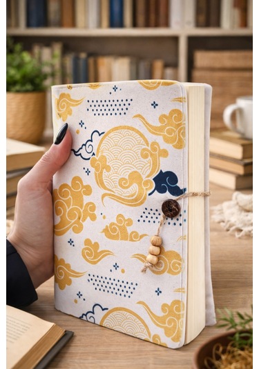 Kitap Kılıfı Ve Metal Kitap Ayracı Seti Japon Bulutlar