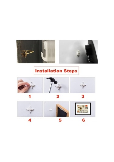 Ulzyvf 40 Adet Görünmez Çivi Askılı Resim Kancası - 35 Kg Kapasiteli Diğer