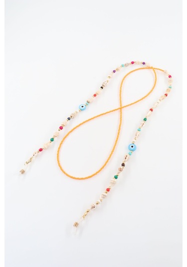 Tasarım Nazar Boncuklu Deniz Kabuklu Gözlük Zinciri. Gözlük İpi. Gözlük İpi Askısı. Gözlük Zinciri. Çok Renkli